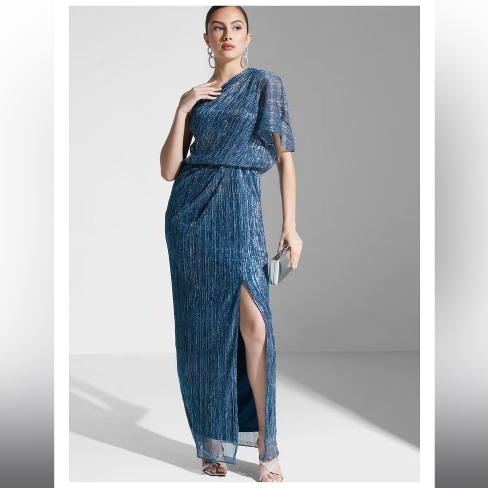 Adrianna Papell color:Tea blue-multi, feminine and glamorous, brand new.